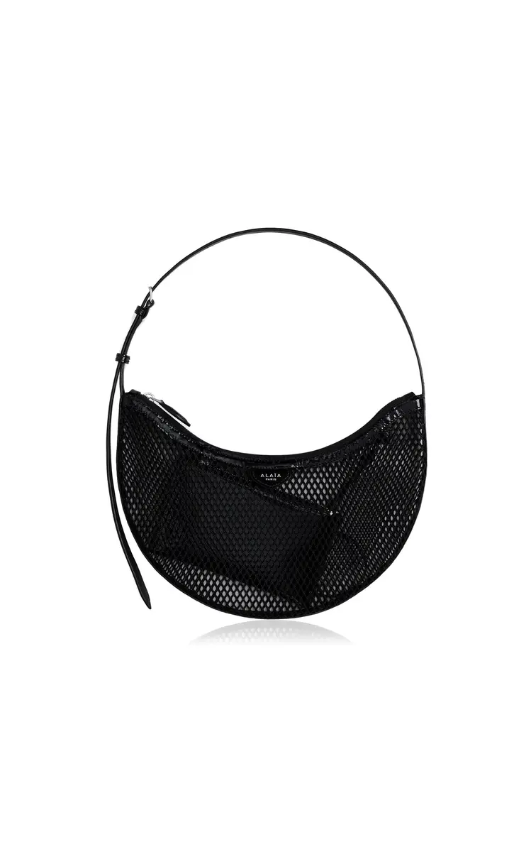 Alaïa One Piece Demi Leather-Trimmed Mesh Shoulder Bag | Image 1 Alaïa One Piece Demi Leather-Trimmed Mesh Shoulder Bag | Image 1