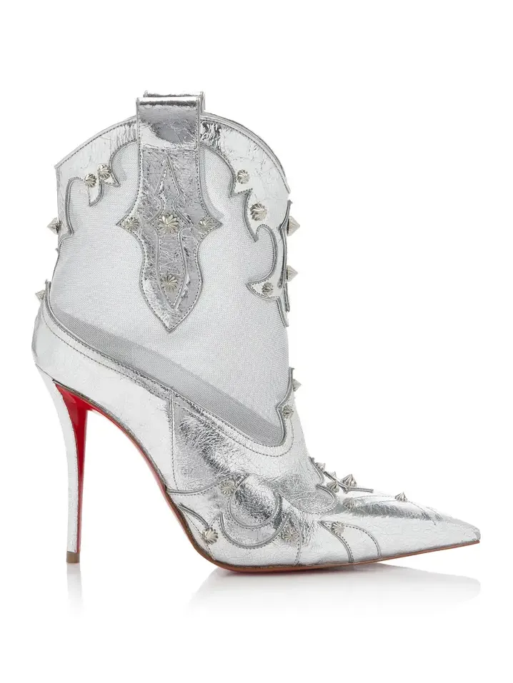 Bootytiag 100mm Metallic Leather Western Boots