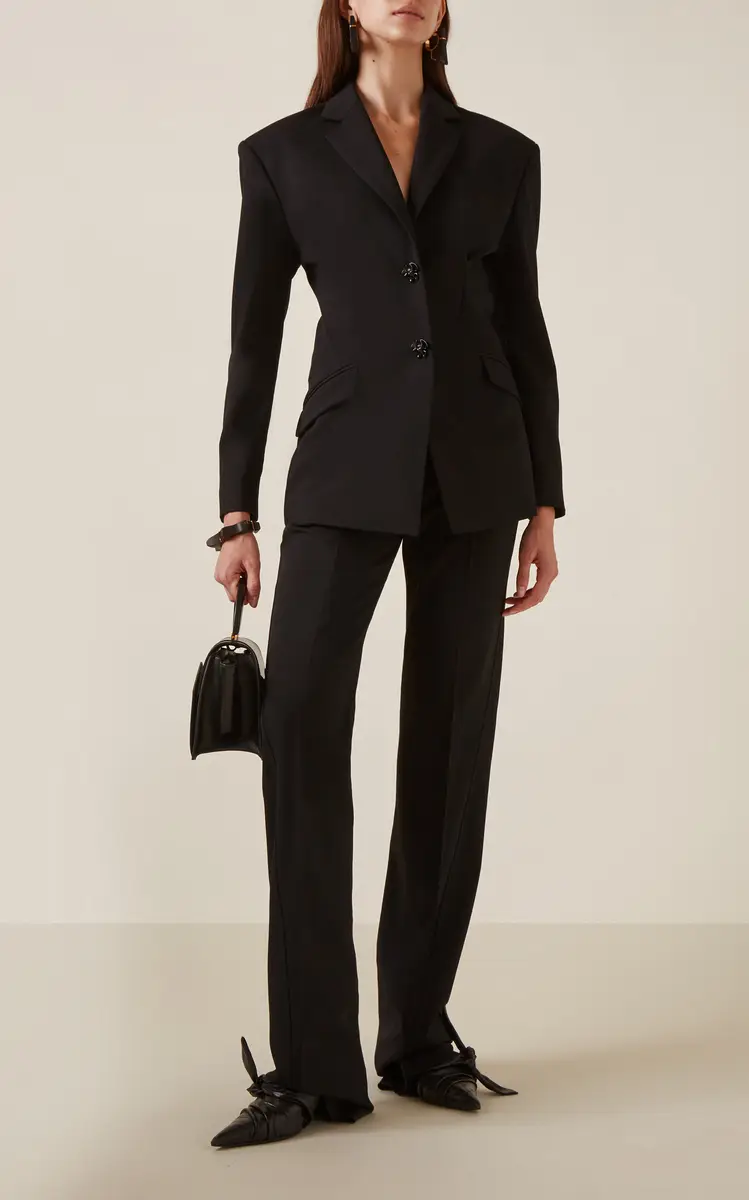 Del Core Hourglass Gathered Twill Blazer Jacket | Thumbnail 3 Del Core Hourglass Gathered Twill Blazer Jacket | Thumbnail 3