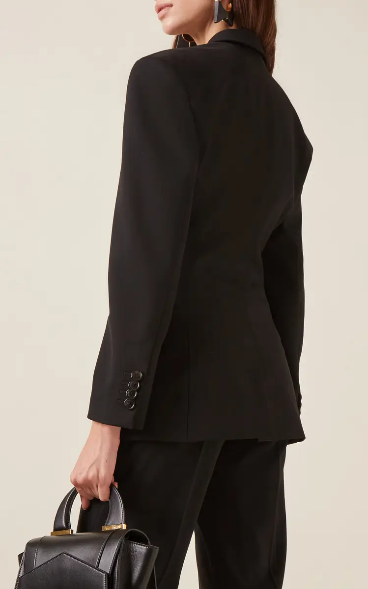 Del Core Hourglass Gathered Twill Blazer Jacket | Thumbnail 4 Del Core Hourglass Gathered Twill Blazer Jacket | Thumbnail 4
