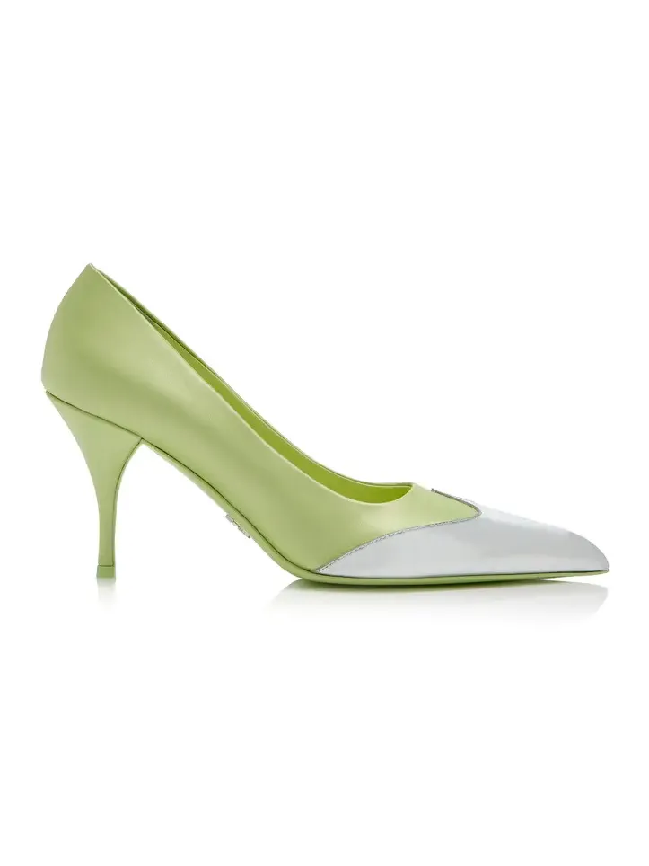 Leather-Tipped Satin Pumps Leather-Tipped Satin Pumps