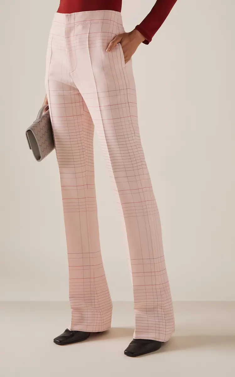 Bottega Veneta Striped High-Rise Stretch-Crepe Flare Pants | Thumbnail 3