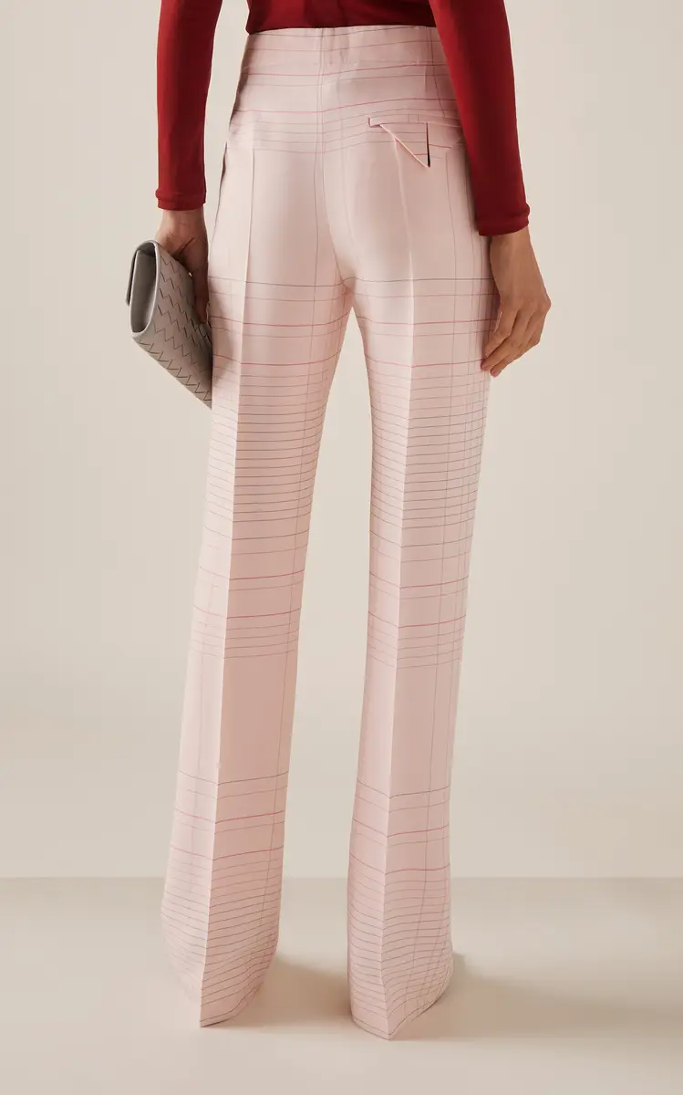 Bottega Veneta Striped High-Rise Stretch-Crepe Flare Pants | Thumbnail 4