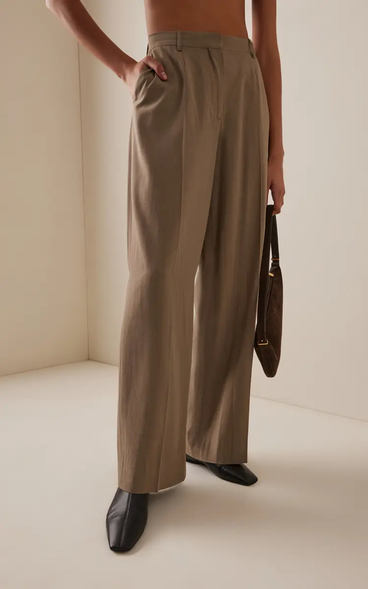 TOTEME Pleated Wide-Leg Trousers | Thumbnail 7