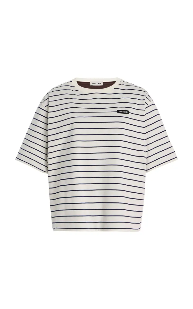 Miu Miu Cotton Jersey T-Shirt | Image 1 Miu Miu Cotton Jersey T-Shirt | Image 1