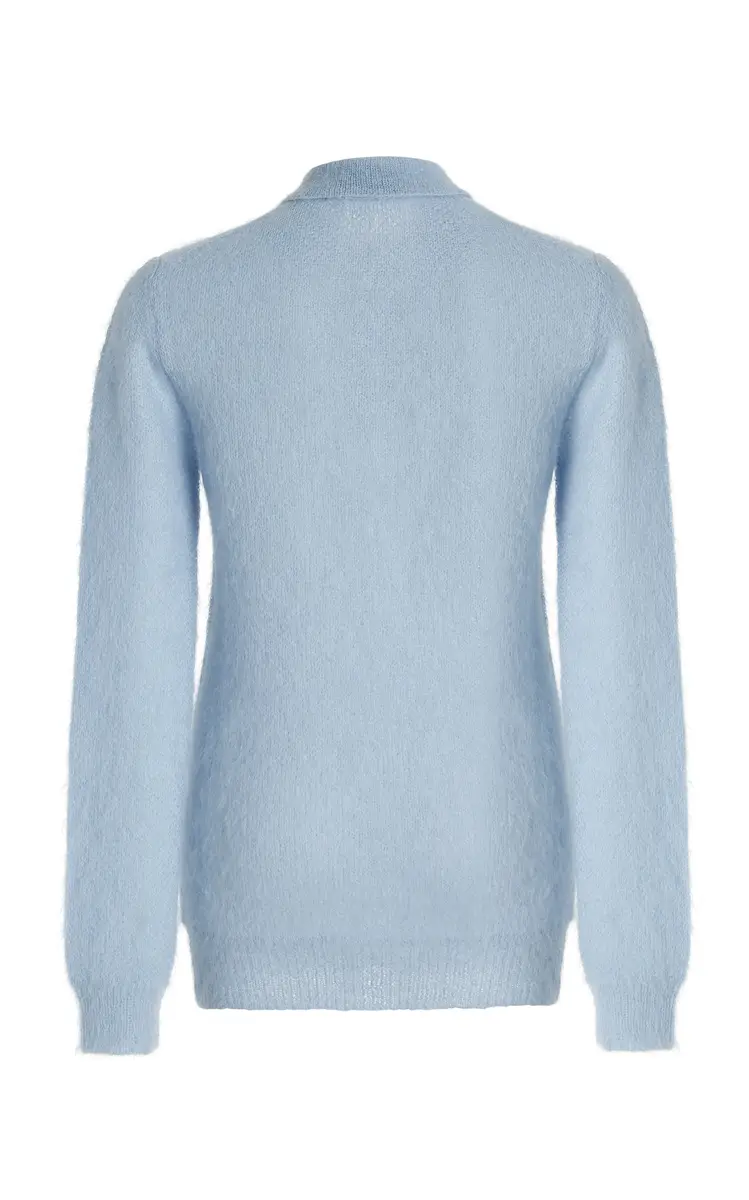 Prada Mohair-Blend Knit Polo Top | Thumbnail 4 Prada Mohair-Blend Knit Polo Top | Thumbnail 4