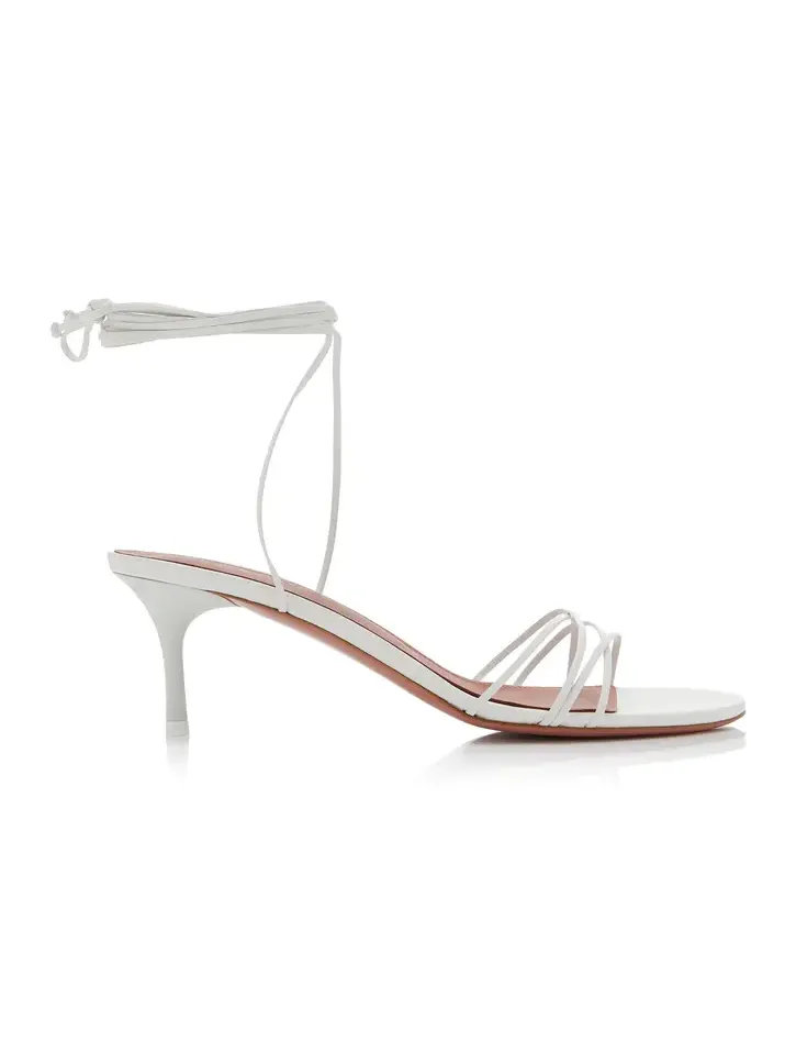 Amina Muaddi Lori Lace-Up Leather Sandals