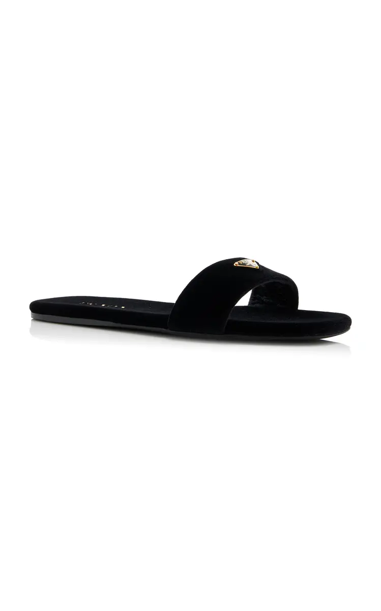 Prada Velvet Slide Sandals | Thumbnail 4