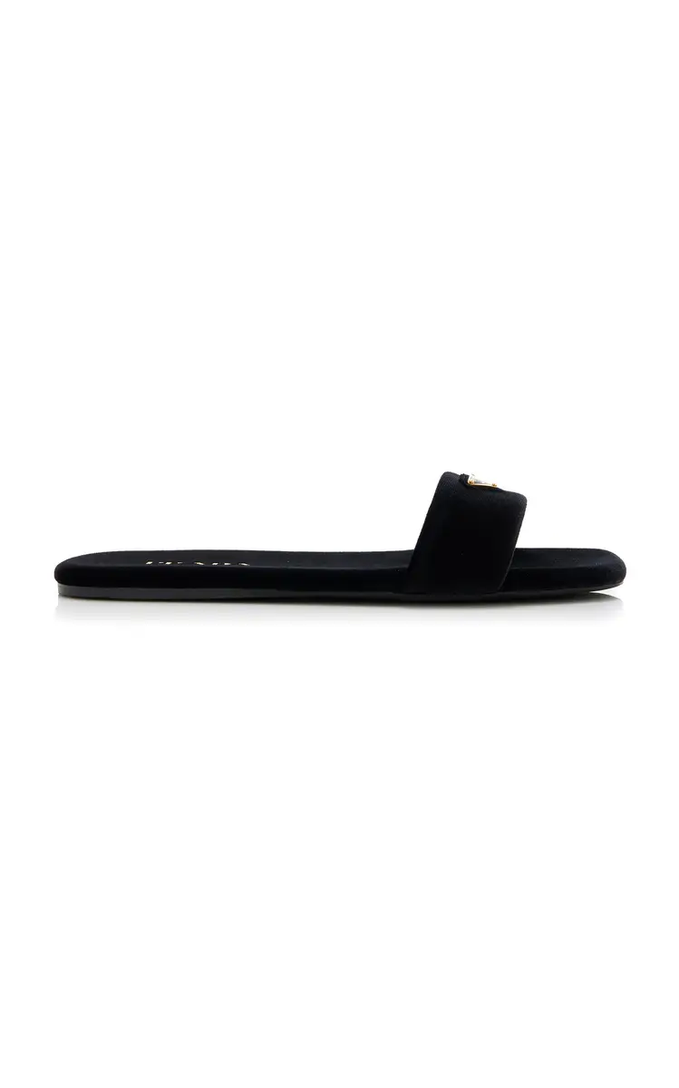 Prada Velvet Slide Sandals | Thumbnail 7