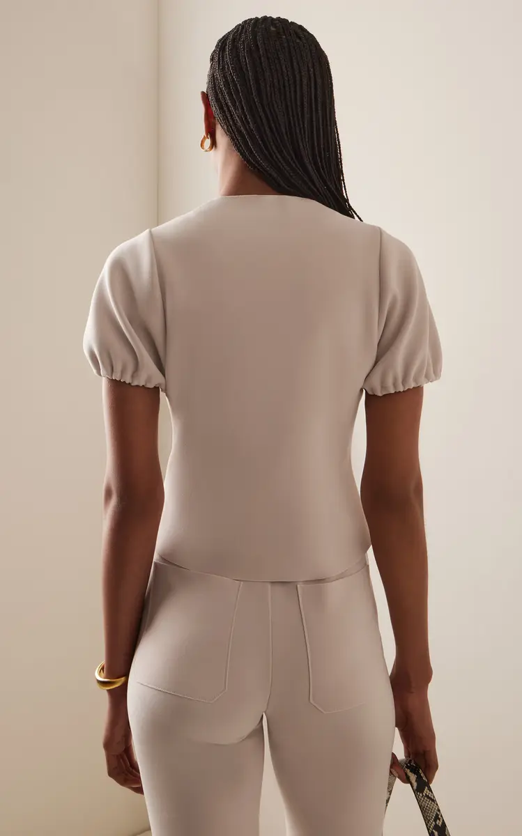 BIRROT Exclusive Lay3 Puff-Sleeve Bonded-Crepe Top | Thumbnail 8 BIRROT Exclusive Lay3 Puff-Sleeve Bonded-Crepe Top | Thumbnail 8
