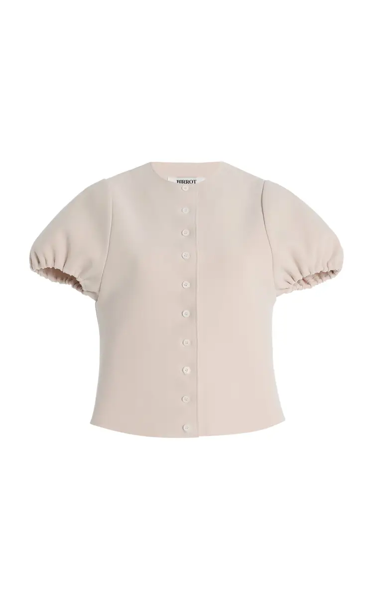 BIRROT Exclusive Lay3 Puff-Sleeve Bonded-Crepe Top | Image 1 BIRROT Exclusive Lay3 Puff-Sleeve Bonded-Crepe Top | Image 1