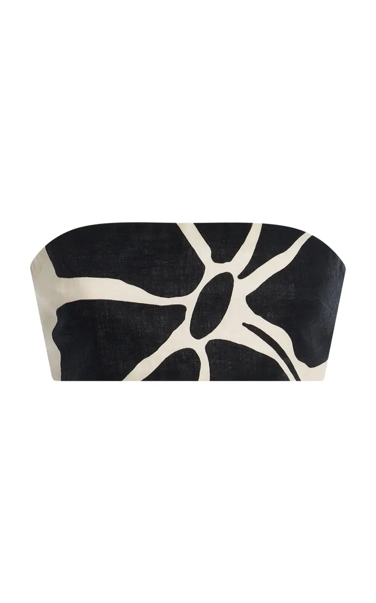 Cala de la Cruz Santa Cruz Printed Linen Bandeau Top | Image 1 Cala de la Cruz Santa Cruz Printed Linen Bandeau Top | Image 1