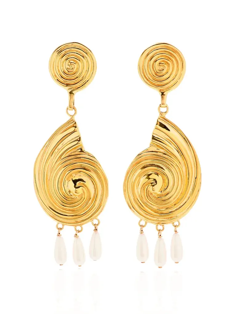 Exclusive Riviera Eliza 14K Gold Vermeil Pearl Earrings Exclusive Riviera Eliza 14K Gold Vermeil Pearl Earrings