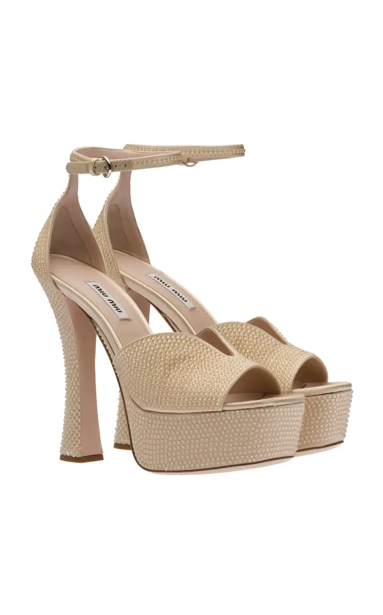 Miu Miu Crystal-Embellished Satin Platform Sandals | Thumbnail 4 Miu Miu Crystal-Embellished Satin Platform Sandals | Thumbnail 4