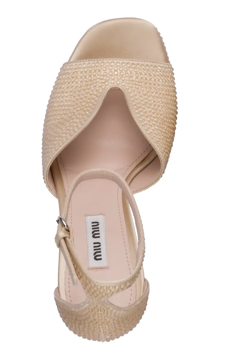 Miu Miu Crystal-Embellished Satin Platform Sandals | Thumbnail 5 Miu Miu Crystal-Embellished Satin Platform Sandals | Thumbnail 5