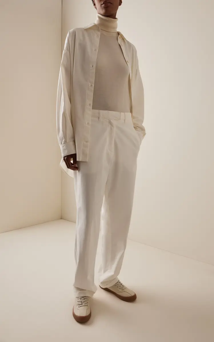 The Row Neriah Cotton-Blend Straight-Leg Pants | Thumbnail 2 The Row Neriah Cotton-Blend Straight-Leg Pants | Thumbnail 2