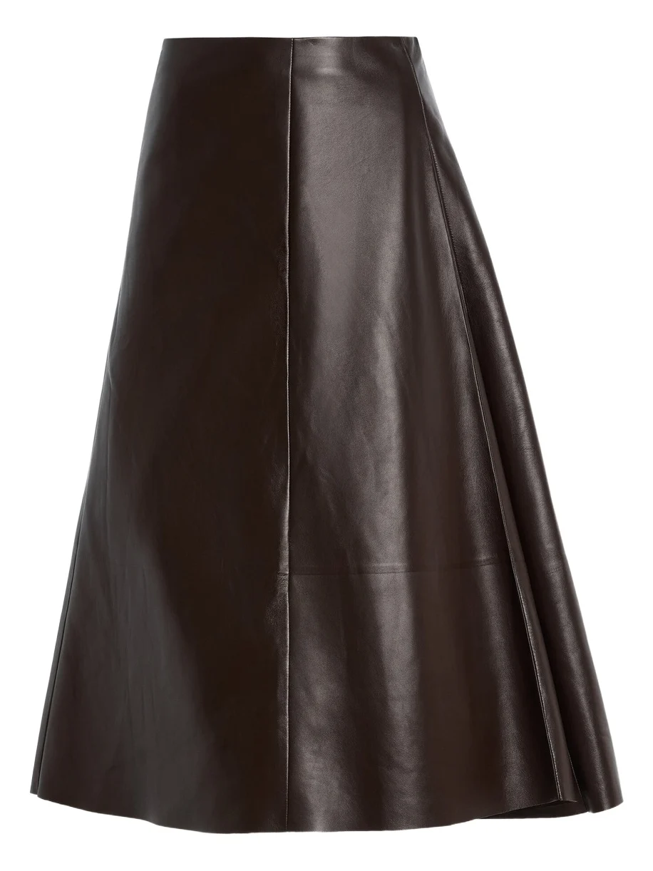 Hedora Leather Midi Skirt