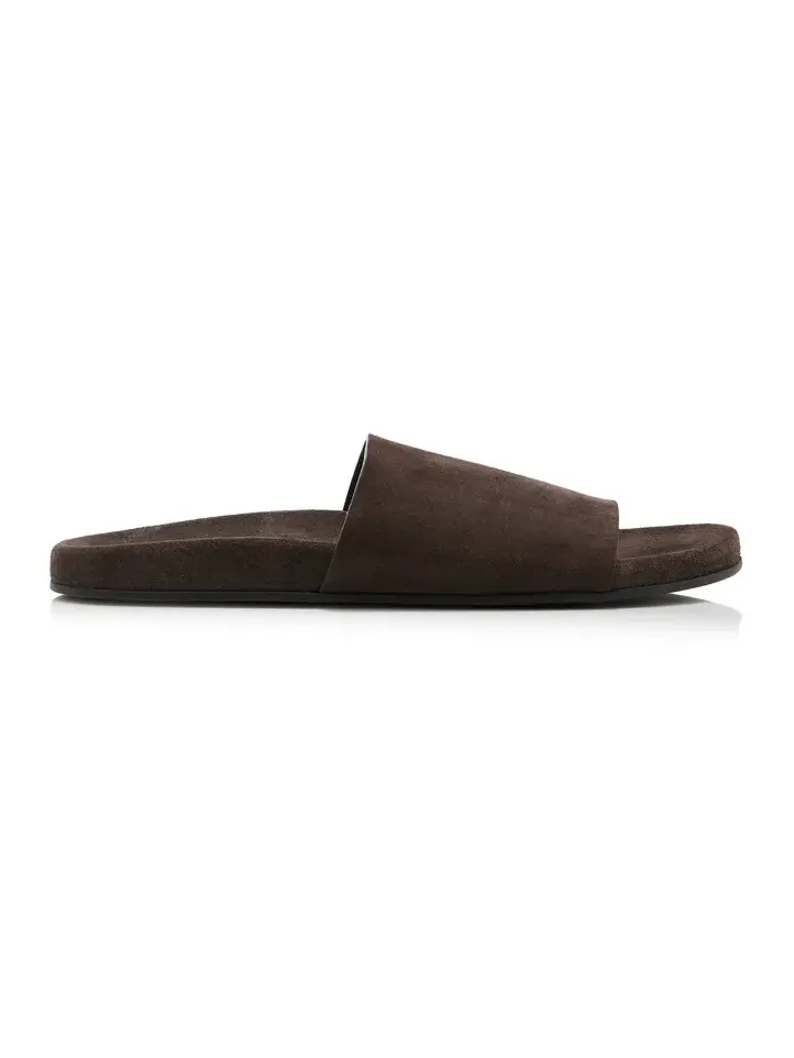 The Row Hugh Suede Slide Sandals