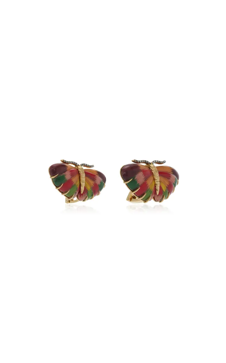 Silvia Furmanovich 18K Yellow Gold Marquetry Wood Earrings | Thumbnail 3 Silvia Furmanovich 18K Yellow Gold Marquetry Wood Earrings | Thumbnail 3