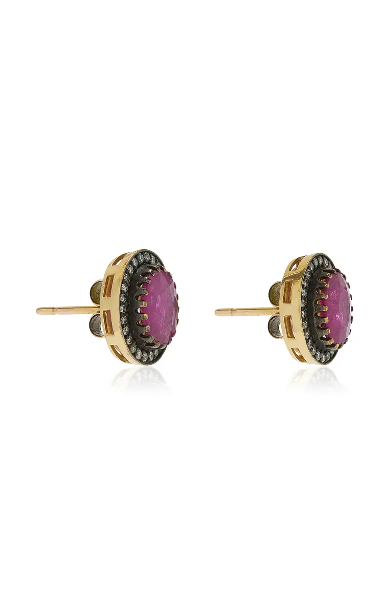 Amrapali Mini Rajasthan 18K Yellow Gold Ruby Earrings | Thumbnail 3 Amrapali Mini Rajasthan 18K Yellow Gold Ruby Earrings | Thumbnail 3