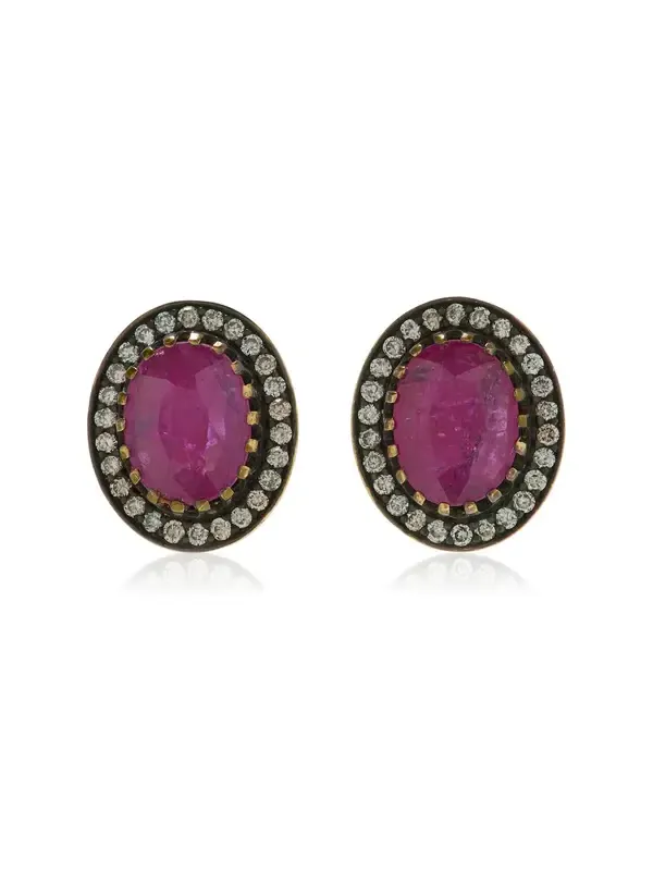 Amrapali Mini Rajasthan 18K Yellow Gold Ruby Earrings