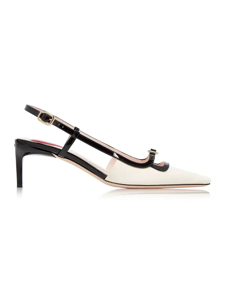 Mini-Buckle Patent Leather Slingback Pumps Mini-Buckle Patent Leather Slingback Pumps