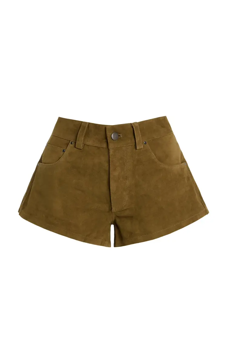 EB Denim Portman Suede Low-Rise Shorts | Image 1 EB Denim Portman Suede Low-Rise Shorts | Image 1