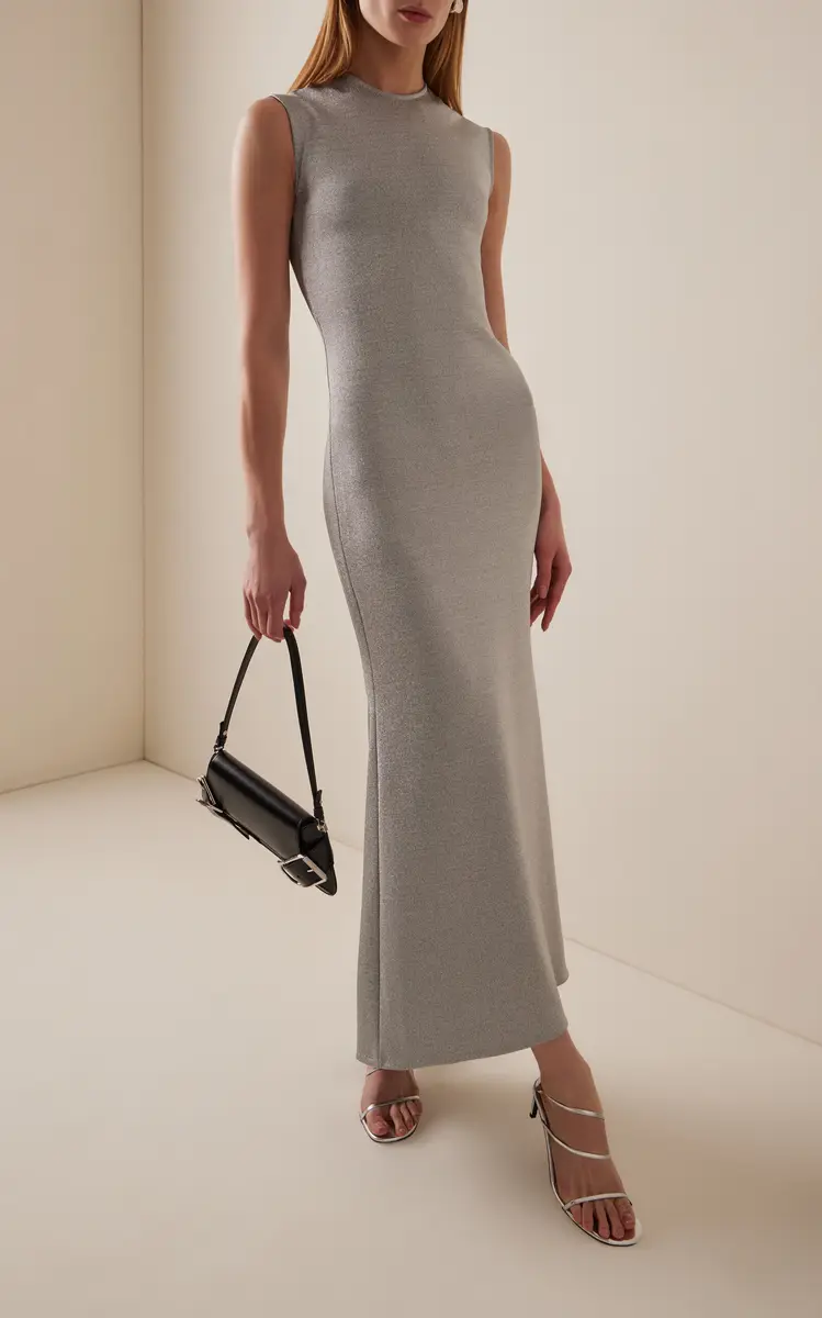 Burc Akyol Metallic-Jersey Dress | Thumbnail 3 Burc Akyol Metallic-Jersey Dress | Thumbnail 3