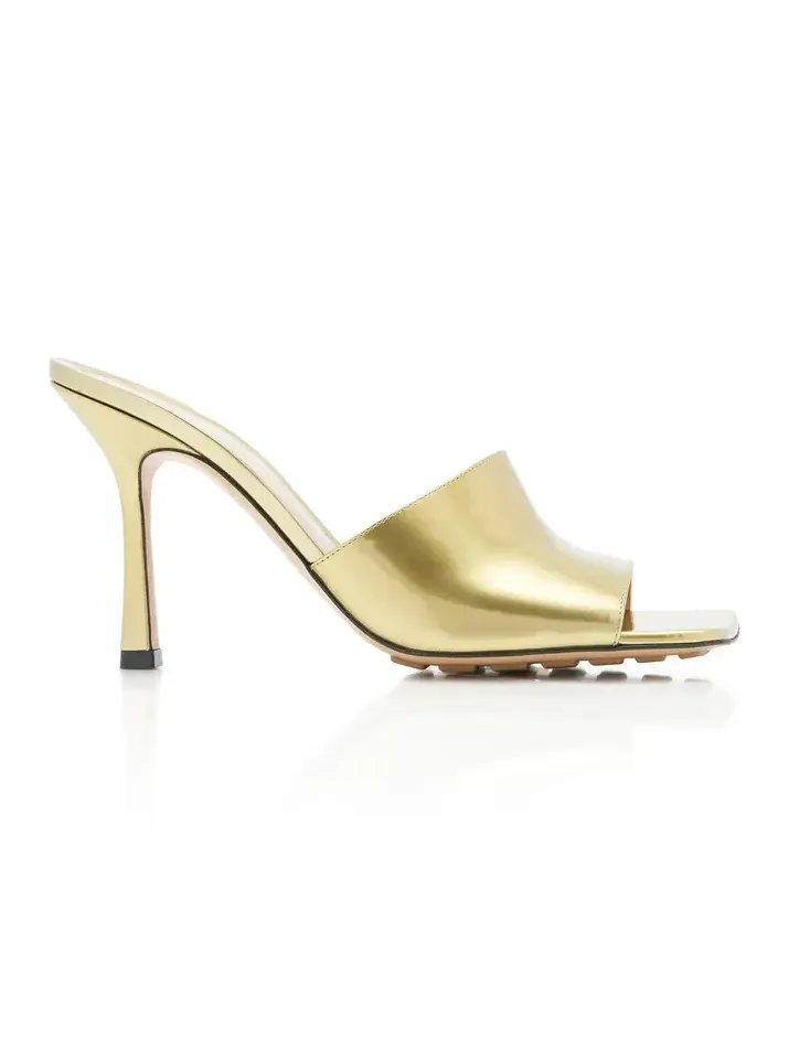 Mirror Stretch Leather Slide Sandals Mirror Stretch Leather Slide Sandals