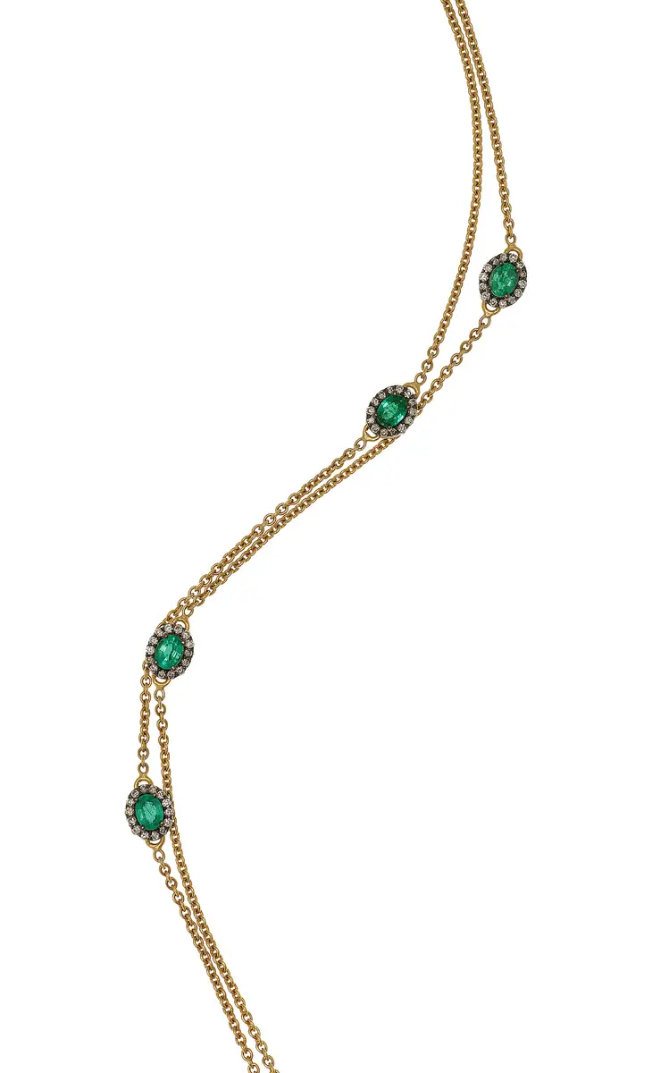 Amrapali Mini Rajasthan 18K Yellow Gold Emerald Necklace | Thumbnail 3 Amrapali Mini Rajasthan 18K Yellow Gold Emerald Necklace | Thumbnail 3