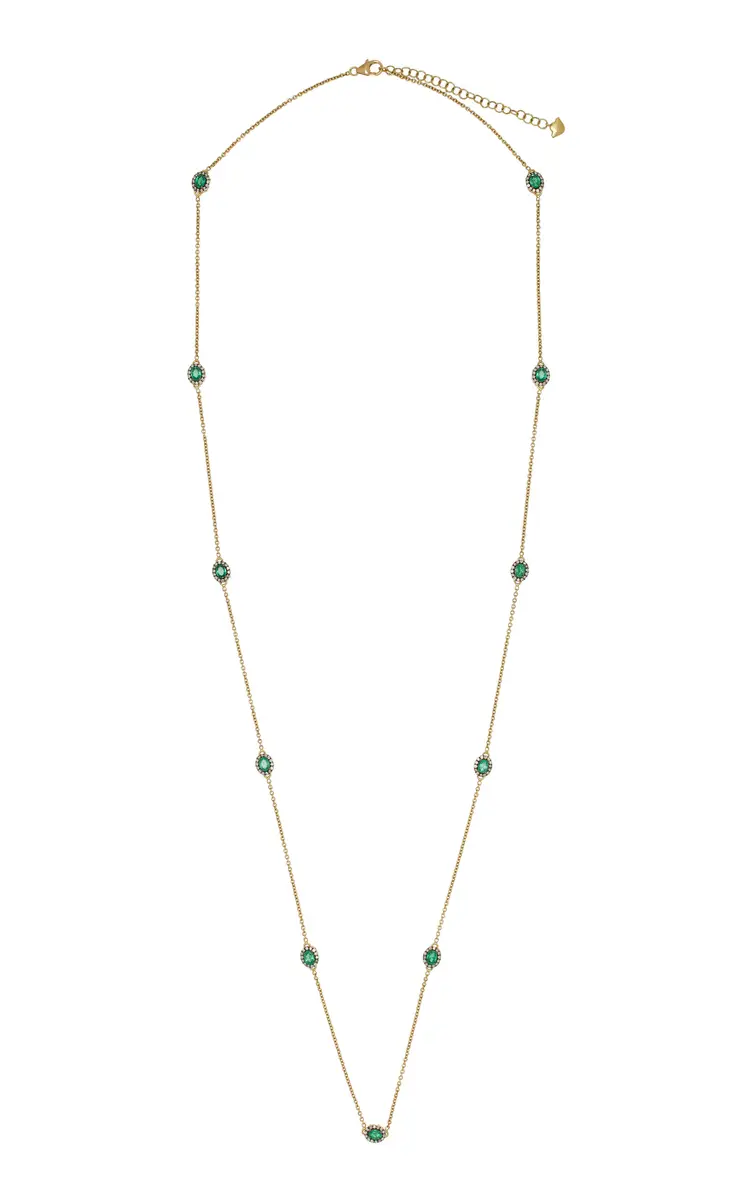 Amrapali Mini Rajasthan 18K Yellow Gold Emerald Necklace | Thumbnail 4 Amrapali Mini Rajasthan 18K Yellow Gold Emerald Necklace | Thumbnail 4
