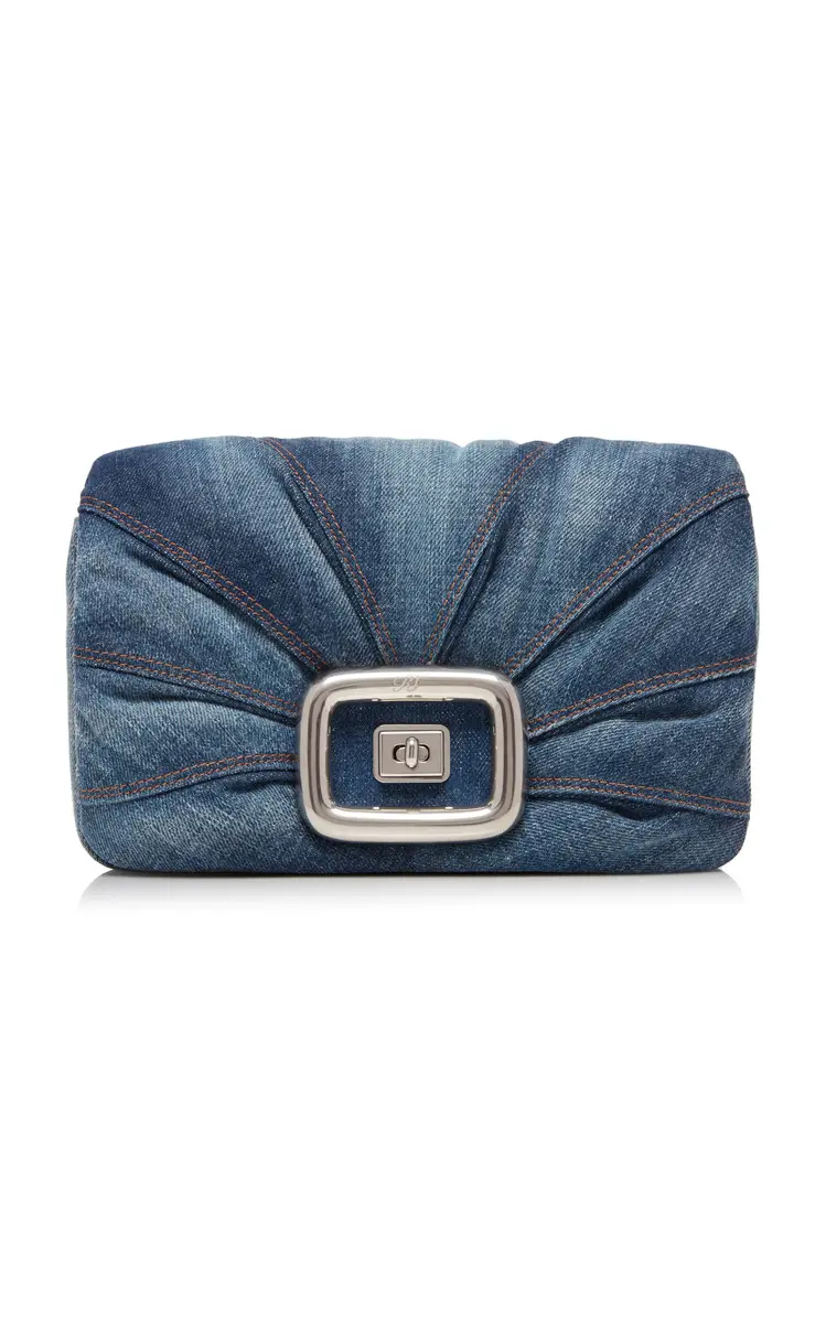 Roger Vivier Viv' Choc Me Silver-Tone Denim Bag | Image 1 Roger Vivier Viv' Choc Me Silver-Tone Denim Bag | Image 1