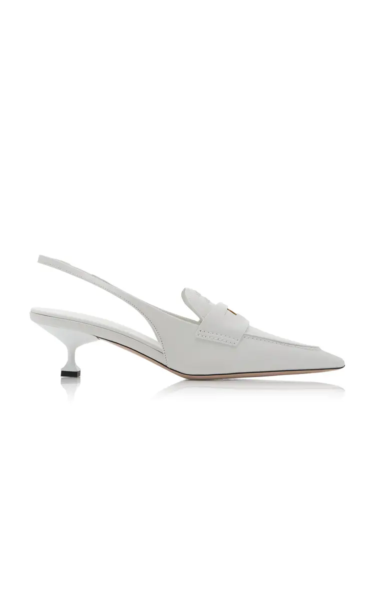 Miu Miu Slingback Leather Penny Loafers | Thumbnail 7 Miu Miu Slingback Leather Penny Loafers | Thumbnail 7