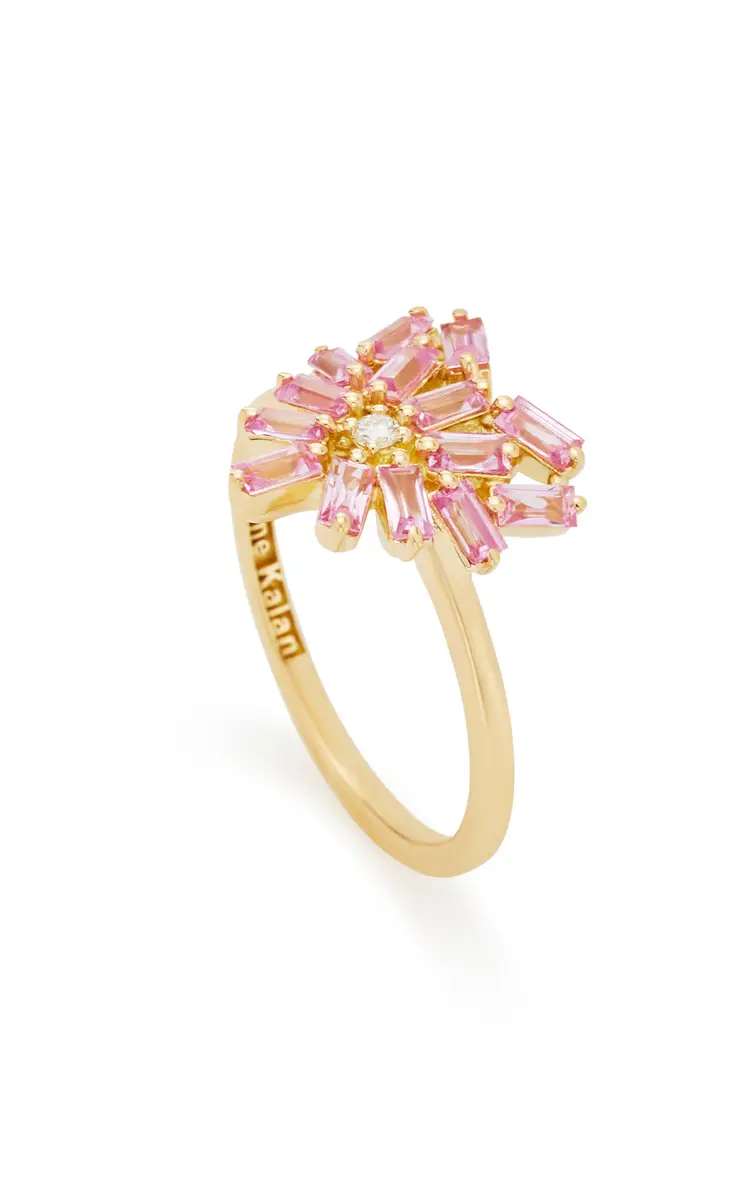 Suzanne Kalan Heart-Shaped 18K Gold and Pink Sapphire Ring | Thumbnail 3 Suzanne Kalan Heart-Shaped 18K Gold and Pink Sapphire Ring | Thumbnail 3