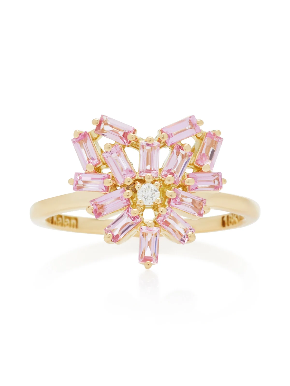 Suzanne Kalan Heart-Shaped 18K Gold and Pink Sapphire Ring