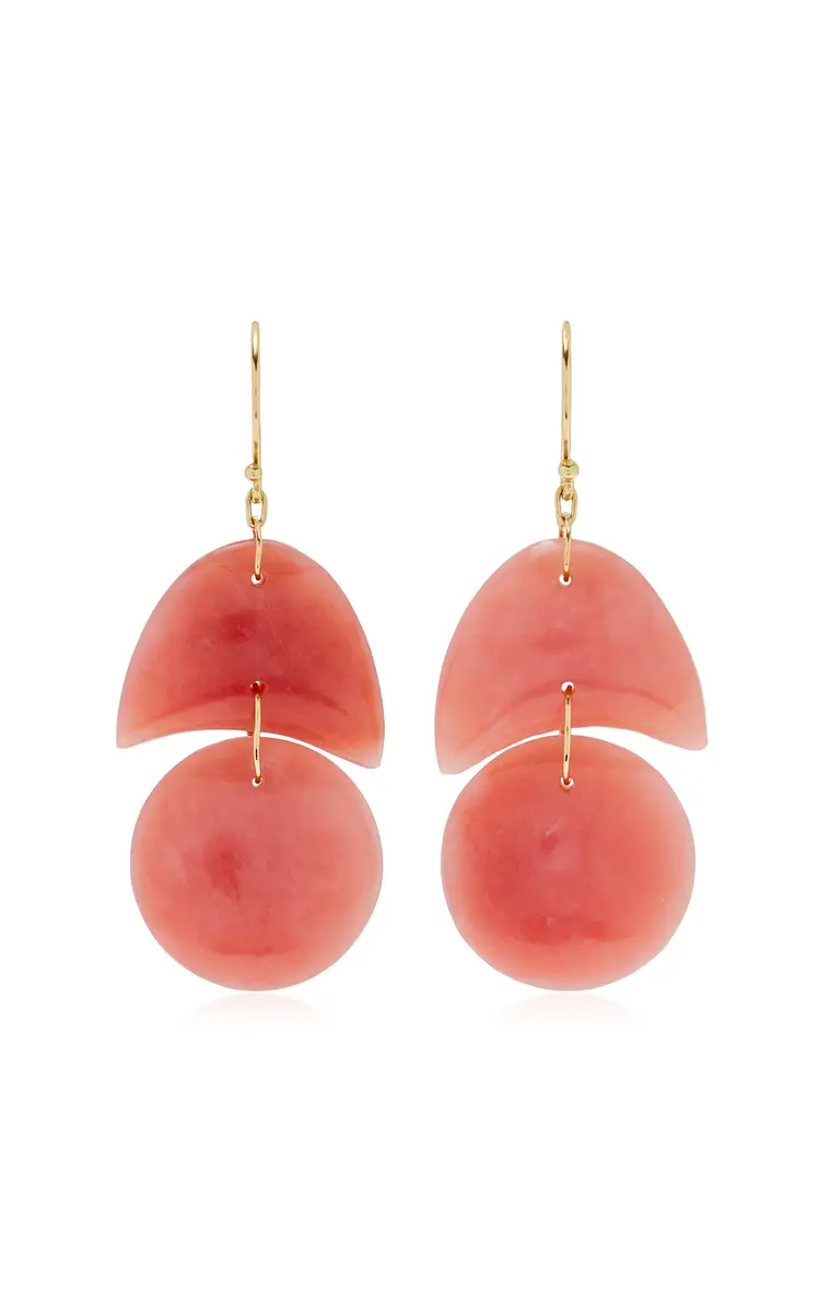 TEN THOUSAND THINGS Tiny Arp 18K Yellow Gold Opal Earrings