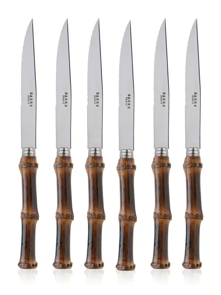 Sabre Panda Dark Bamboo Six-Piece Knife Set