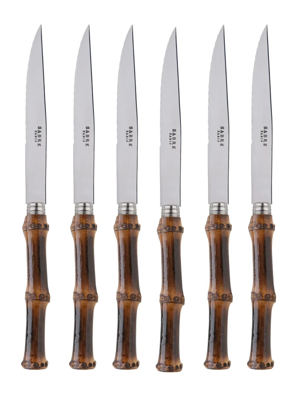 Sabre Panda Dark Bamboo Six-Piece Knife Set