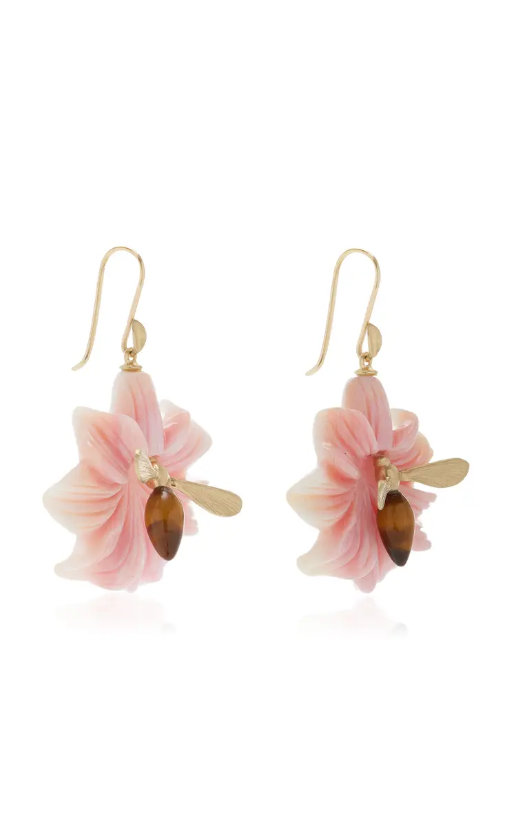 Annette Ferdinandsen Pollinator 14K Yellow Gold Conch; Tiger's Eye Earrings | Thumbnail 3 Annette Ferdinandsen Pollinator 14K Yellow Gold Conch; Tiger's Eye Earrings | Thumbnail 3