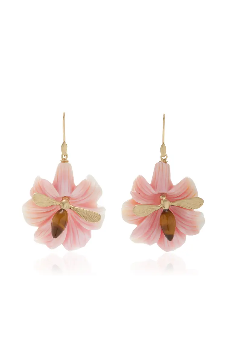 Annette Ferdinandsen Pollinator 14K Yellow Gold Conch; Tiger's Eye Earrings | Thumbnail 4 Annette Ferdinandsen Pollinator 14K Yellow Gold Conch; Tiger's Eye Earrings | Thumbnail 4