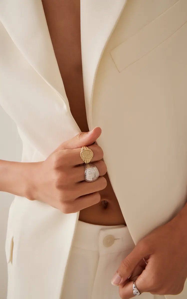 Yvonne Léon Picotti 9K Yellow Gold Diamond Signet Ring | Thumbnail 3