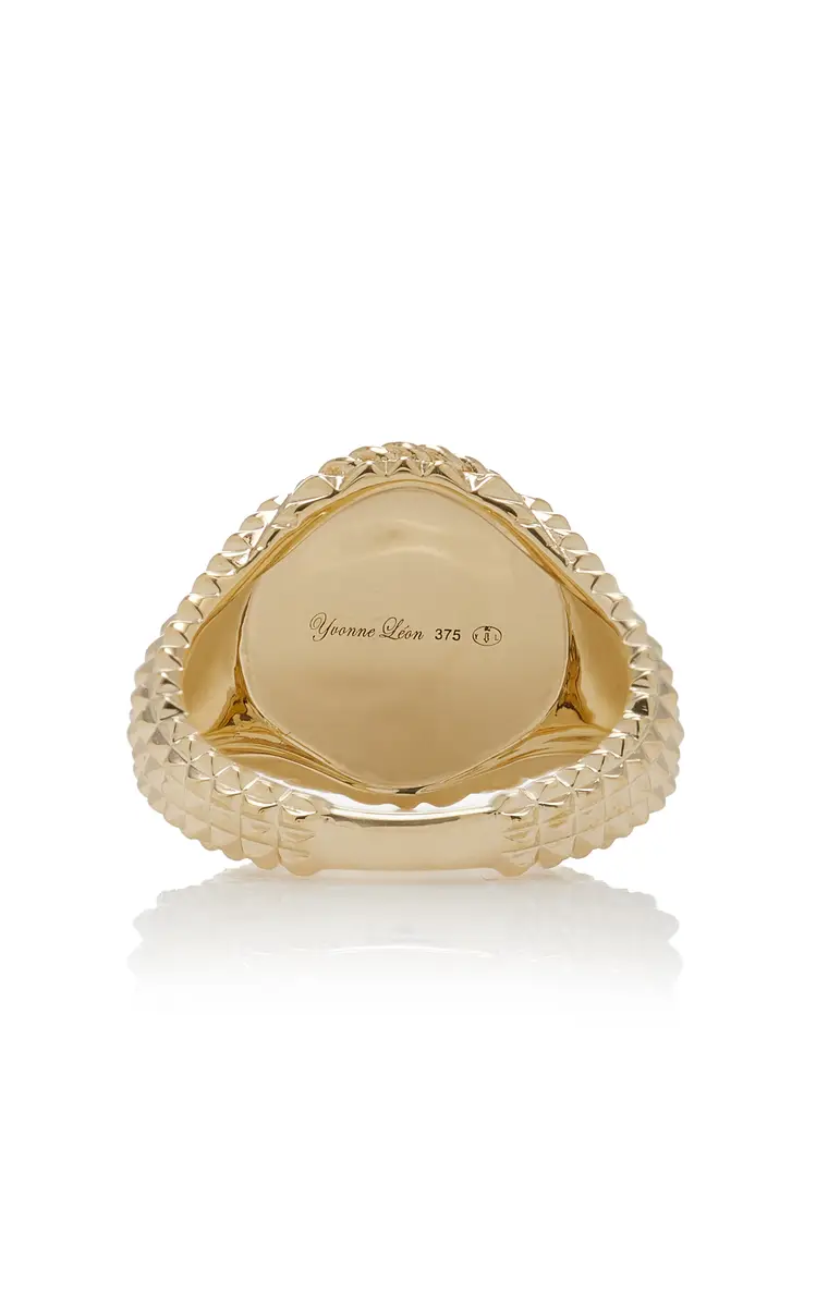 Yvonne Léon Picotti 9K Yellow Gold Diamond Signet Ring | Thumbnail 6