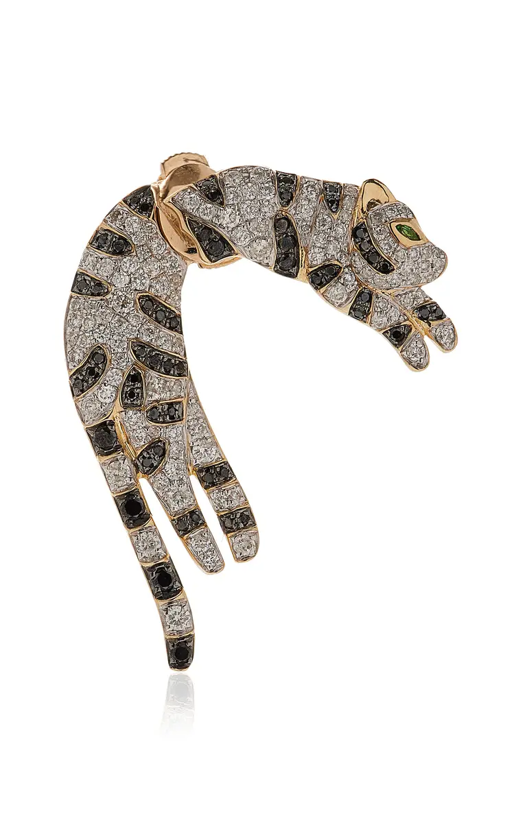 Yvonne Léon Feline 9K Yellow Gold Tsavorite; Diamond Single Earring | Thumbnail 6 Yvonne Léon Feline 9K Yellow Gold Tsavorite; Diamond Single Earring | Thumbnail 6