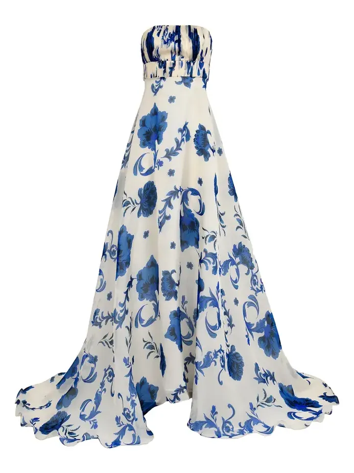 Exclusive Akoniton Strapless Silk Gown