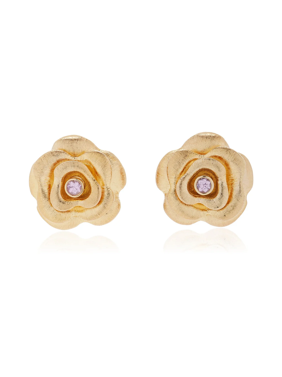 Large 14K Yellow Gold Sapphire Earrings Large 14K Yellow Gold Sapphire Earrings