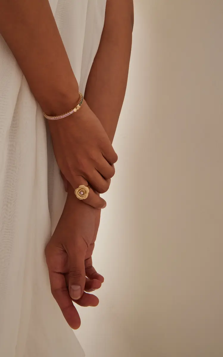 Sydney Evan Large 14K Yellow Gold Diamond; Sapphire Bangle | Thumbnail 2 Sydney Evan Large 14K Yellow Gold Diamond; Sapphire Bangle | Thumbnail 2