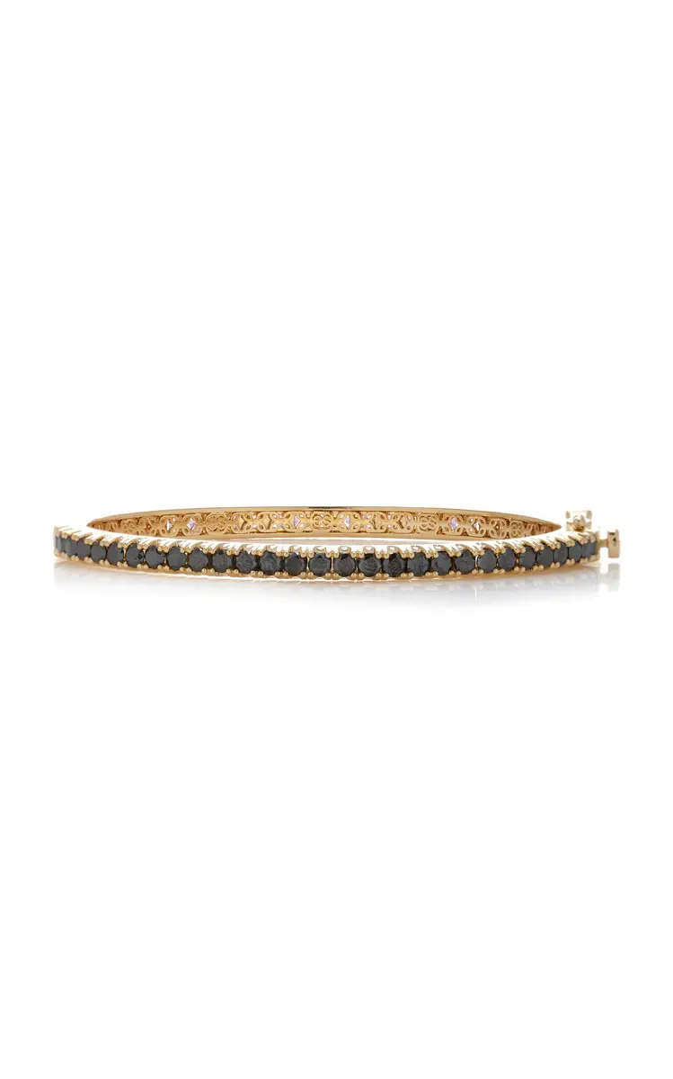 Sydney Evan Large 14K Yellow Gold Diamond; Sapphire Bangle | Thumbnail 6 Sydney Evan Large 14K Yellow Gold Diamond; Sapphire Bangle | Thumbnail 6