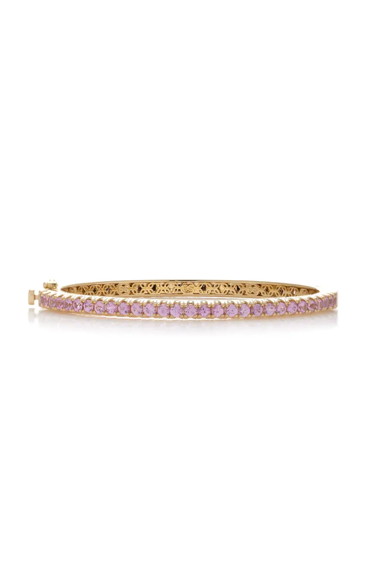 Sydney Evan Large 14K Yellow Gold Diamond; Sapphire Bangle | Thumbnail 7 Sydney Evan Large 14K Yellow Gold Diamond; Sapphire Bangle | Thumbnail 7