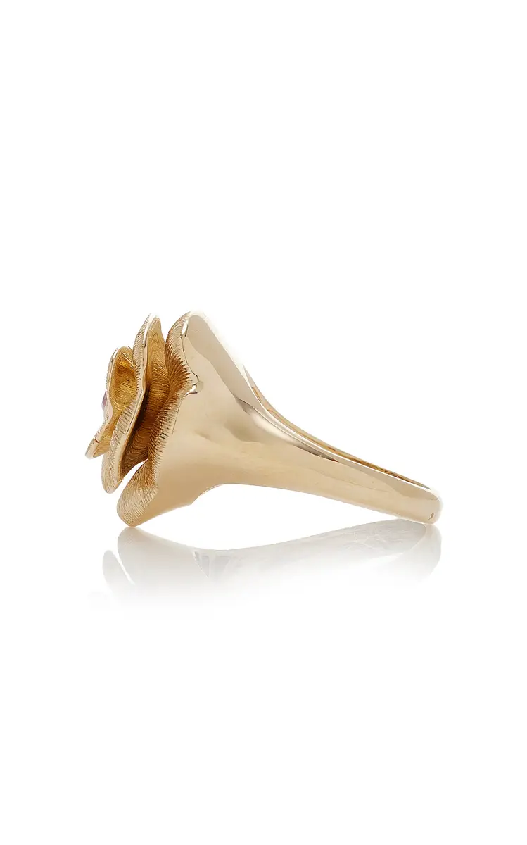 Sydney Evan Large 14K Yellow Gold Sapphire Ring | Thumbnail 4