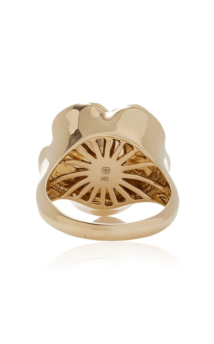 Sydney Evan Large 14K Yellow Gold Sapphire Ring | Thumbnail 5